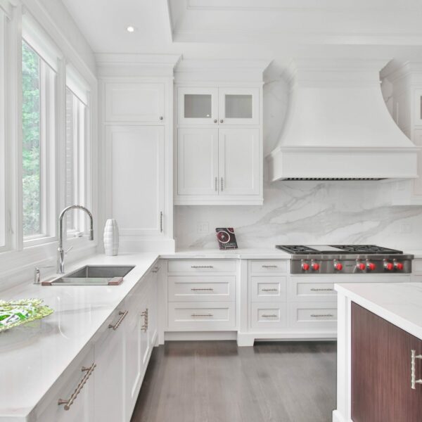 Contemporary white kitchen detail